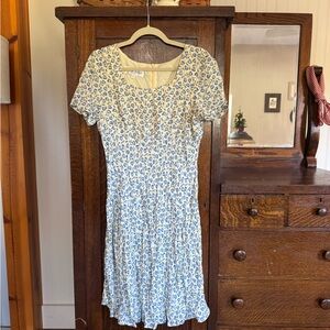 Vintage Floral Print Dress